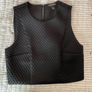 Express textured crop top, black size XS. Worn once. Perfect condition.